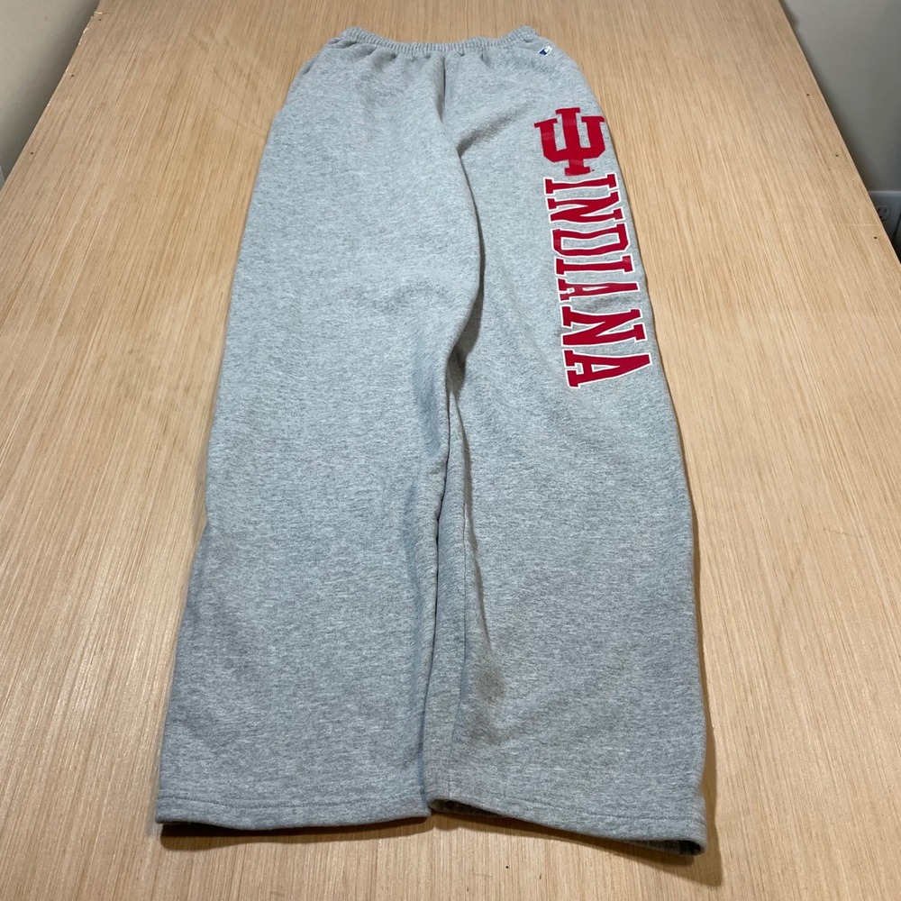 Champion Sweatpants Mens Indiana University IU Hoosiers Grey Wide Leg Small